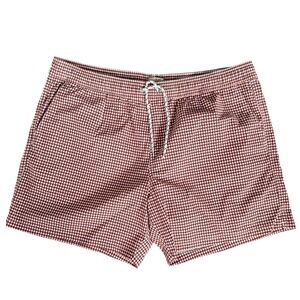 J Crew Swim Trunks Mens L Red Blue Geometric Preppy Summer Coastal Vacation